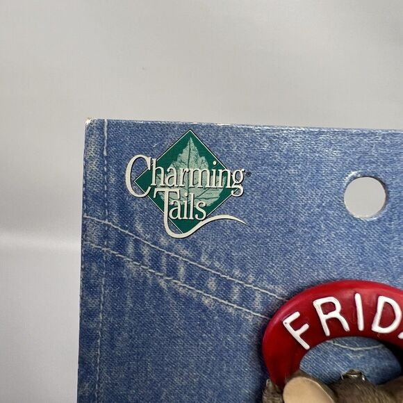 Charming Tails Vintage Y2K Pin Mackenzie Mouse TGIF Friday 2002 Denim Card - Picture 3 of 9